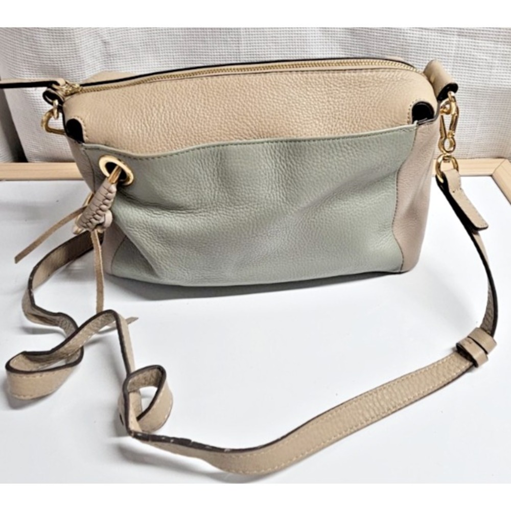 Vince Camto Margi leather two tones convertible crossbody+ ring handle handbag